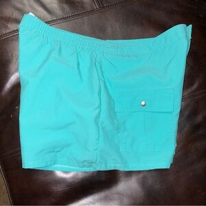 Turquoise woman’s size large Swim Shorts Kim Roger’s with mesh white lining
